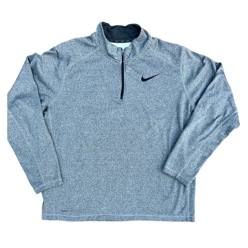 Nike Therma-fit fleece lined gray quarterzip pullover size XL